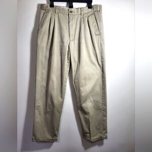 George tan khaki pleat front pants men's 34  #2541